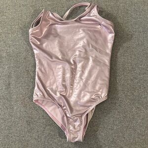 5/$15- Shimmery Light Pink Metallic One-Piece Swimsuit